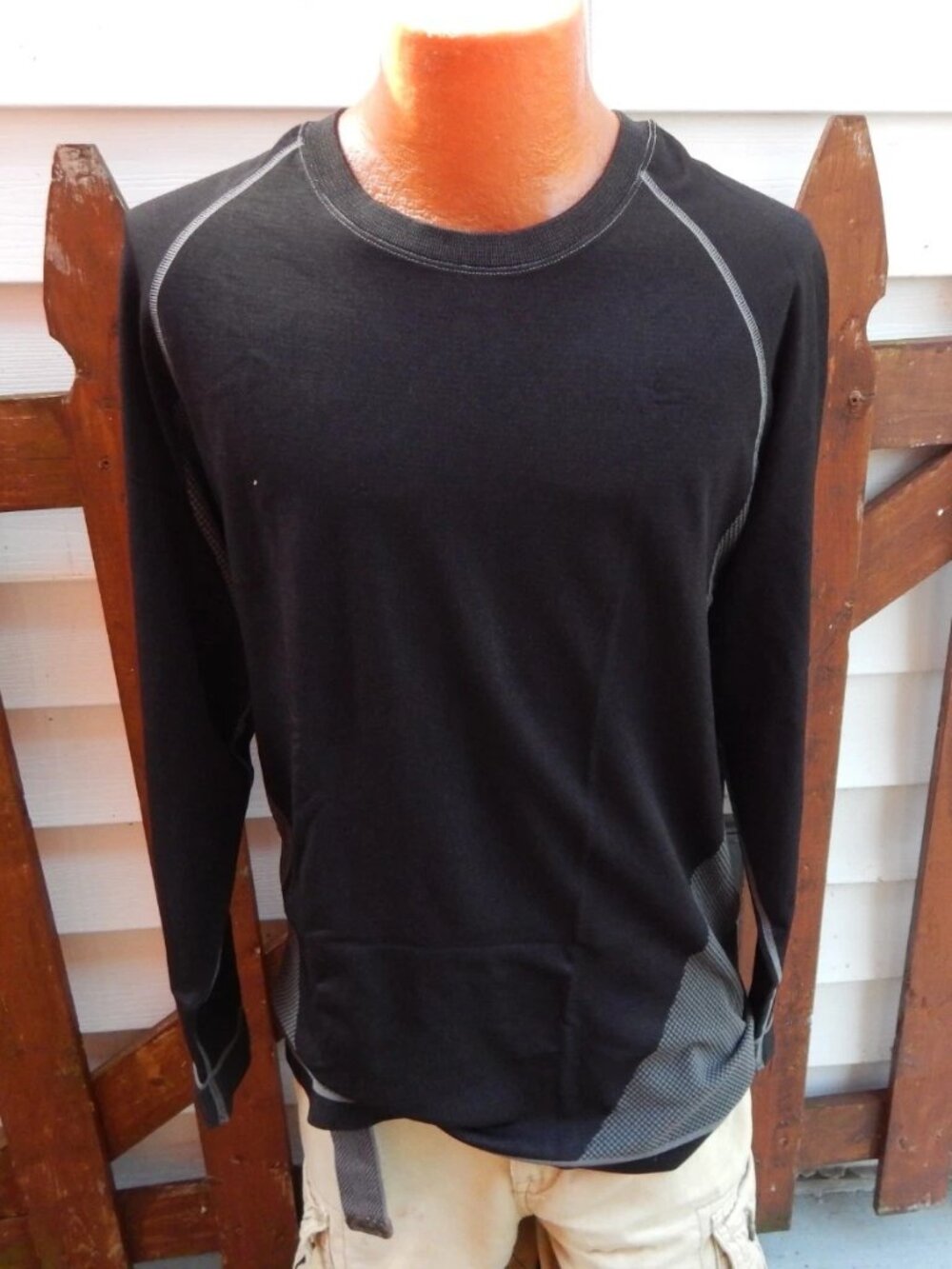 PROTECH Tactical Mens Black Size 2XL BLACK Long Sleeve Base Layer Shirt NEW